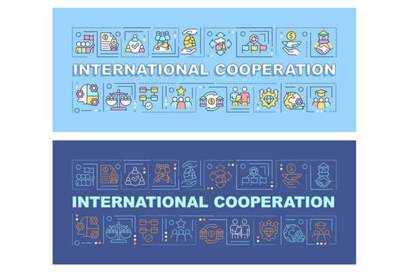 Download International Cooperation Word Banners - Premium Resources