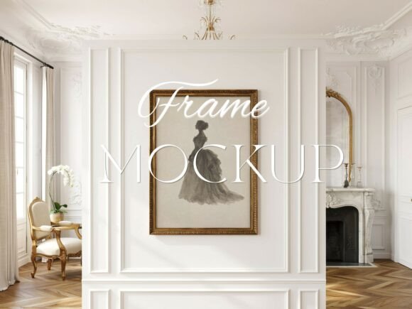 Download Classic Ornate Frame Mockup White Wall - Class Collection